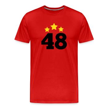 48 Jahre Stern - Geschenk zum 48-jährigen Jubiläum - Männer Premium Bio T-Shirt - Rot - Vorne - Damien (186cm)