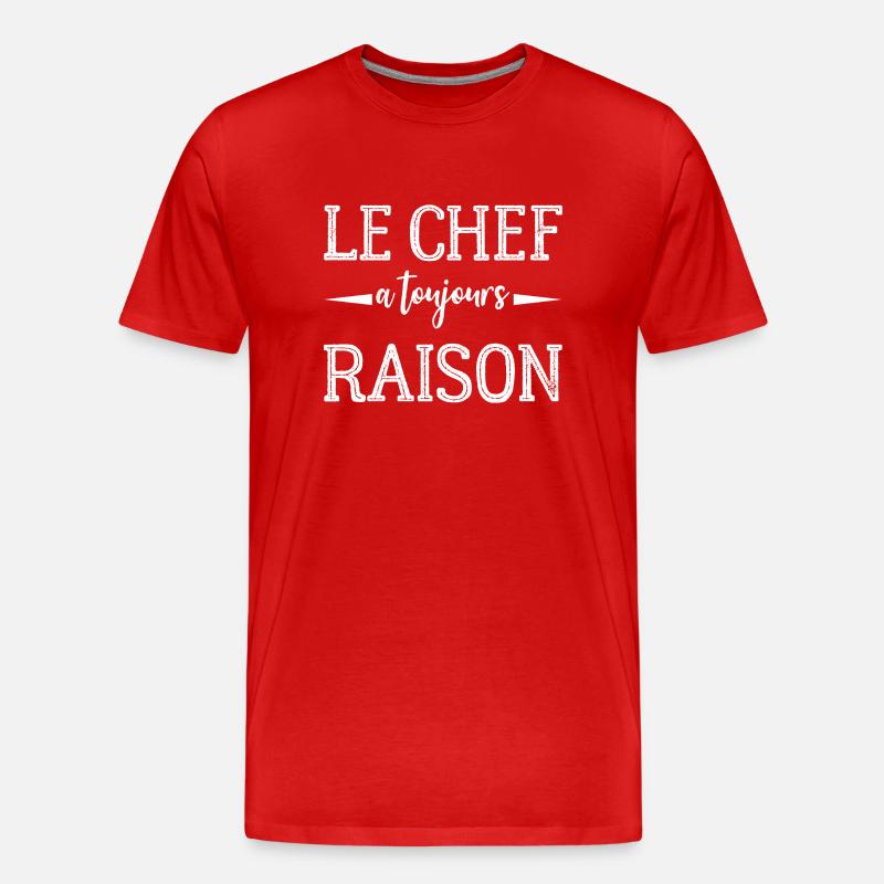 Chef hat immer Recht - Männer Premium Bio T-Shirt - Rot