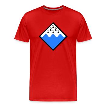 Morbihan - T-shirt bio Premium Homme - rouge - Devant - Damien (186cm)