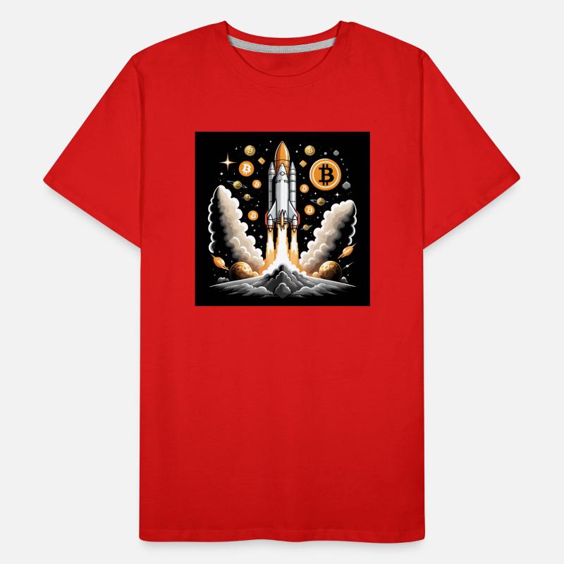 Bitcoin Crypto Crypto to the Moon Gift Rocket Men's Premium Organic T-Shirt