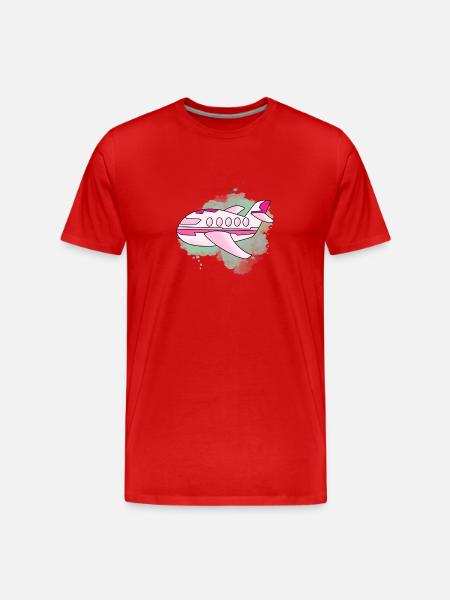 Airplane - Men's Premium Organic T-Shirt - red