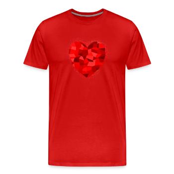 Cœur - T-shirt bio Premium Homme - rouge - Devant - Damien (186cm)