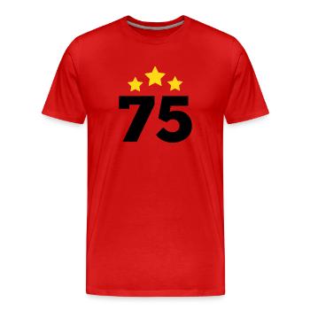 75 Years Star - 75th Anniversary Gift - Men's Premium Organic T-Shirt - red - Front - Damien (186cm)