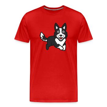Border Collie - T-shirt bio Premium Homme - rouge - Devant - Damien (186cm)