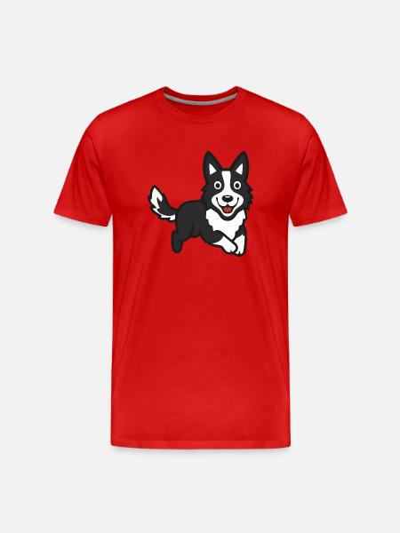 Border Collie - Men's Premium Organic T-Shirt - red