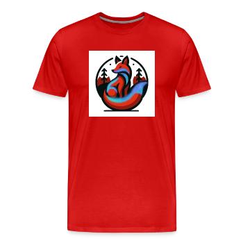 Wandelfuchs - Männer Premium Bio T-Shirt - Rot - Vorne - Damien (186cm)