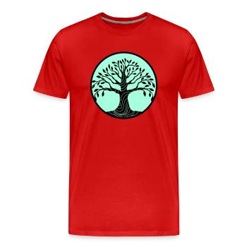 Arbre de vie - T-shirt bio Premium Homme - rouge - Devant - Damien (186cm)
