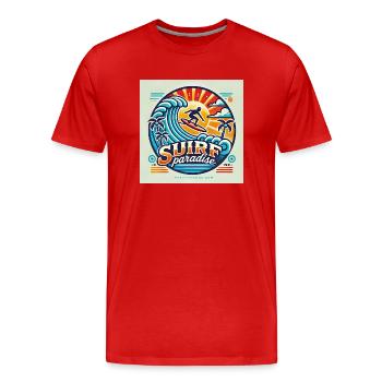 Surf paradise - T-shirt bio Premium Homme - rouge - Devant - Damien (186cm)