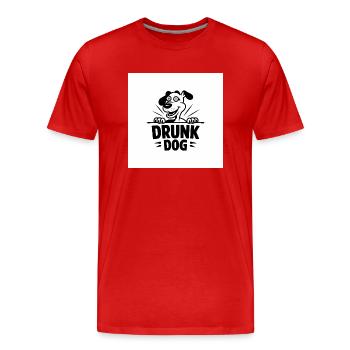 drunk dog - Männer Premium Bio T-Shirt - Rot - Vorne - Damien (186cm)
