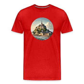Mont Saint Michel Normandy - Men's Premium Organic T-Shirt - red - Front - Damien (186cm)