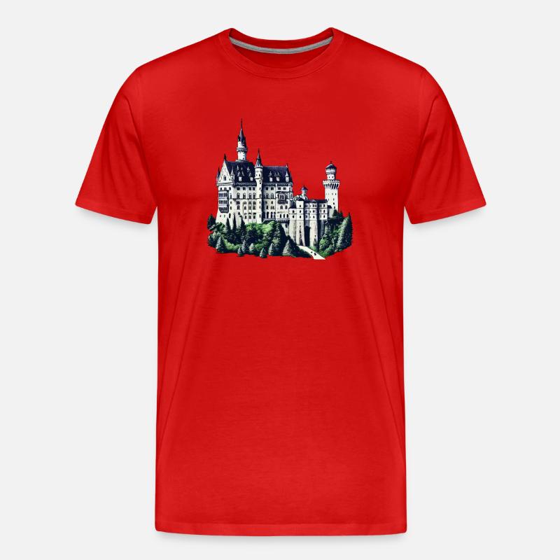 Schloss Neuschwanstein - Männer Premium Bio T-Shirt - Rot