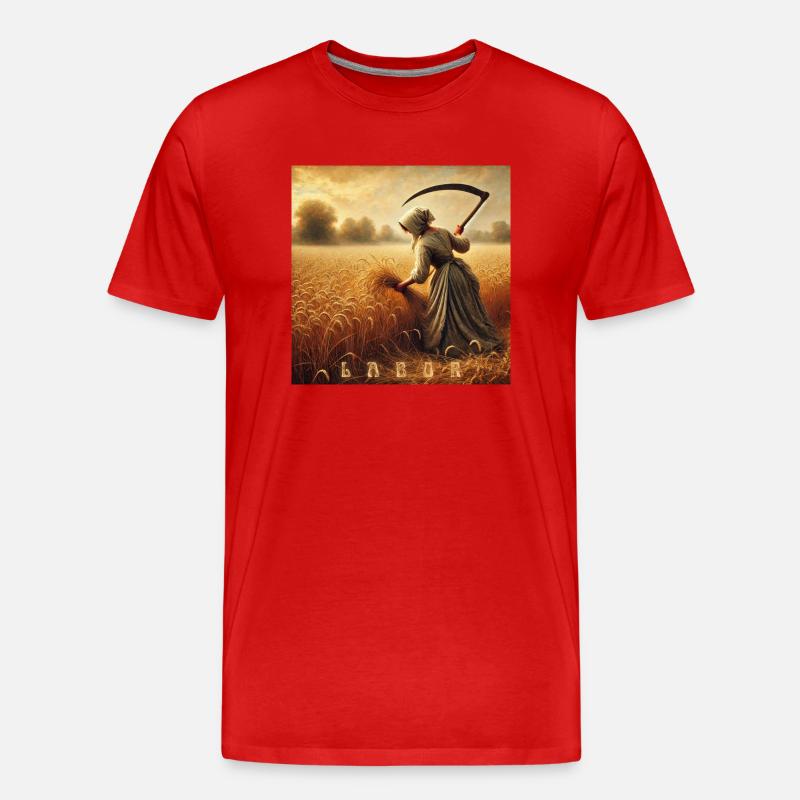 ARBEIT - Männer Premium Bio T-Shirt - Rot
