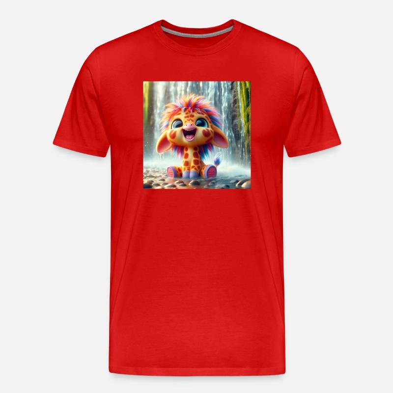 giraffewasserfall - Männer Premium Bio T-Shirt - Rot