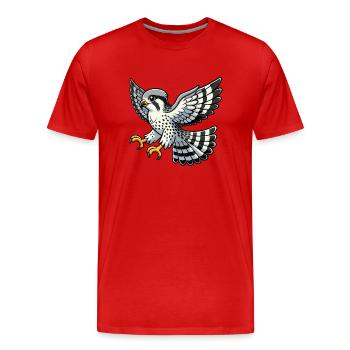 Falcon large - Men's Premium Organic T-Shirt - red - Front - Damien (186cm)