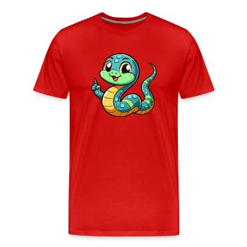 Serpent - T-shirt bio Premium Homme - rouge - Devant - Damien (186cm)