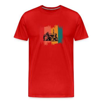 Traktoren Traktoren Traktoren - Männer Premium Bio T-Shirt - Rot - Vorne - Damien (186cm)