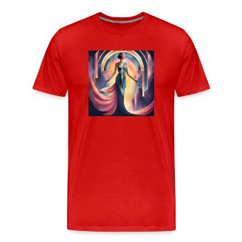 An elegant woman - Men's Premium Organic T-Shirt - red - Front - Damien (186cm)