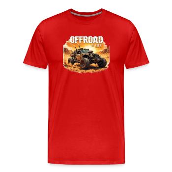offroad 4 life 0022438 - Männer Premium Bio T-Shirt - Rot - Vorne - Damien (186cm)