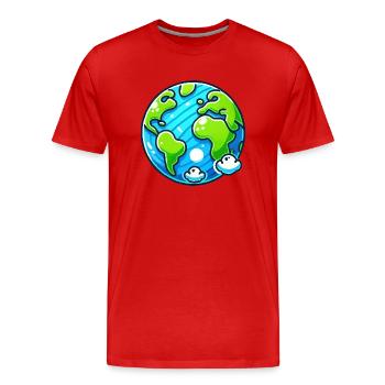 Planète Terre - T-shirt bio Premium Homme - rouge - Devant - Damien (186cm)