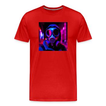 Stalker rave party - Men's Premium Organic T-Shirt - red - Front - Damien (186cm)