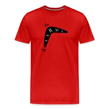 Karma baby. - Men's Premium Organic T-Shirt - red - Front - Damien (186cm)