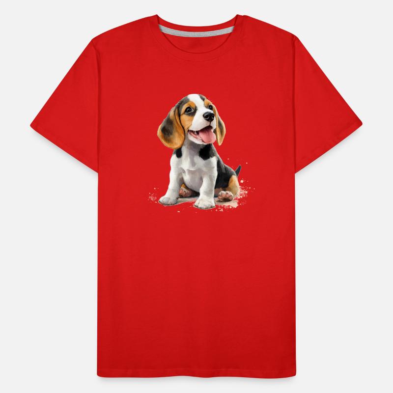 Beagle Welpe Männer Premium Bio T-Shirt