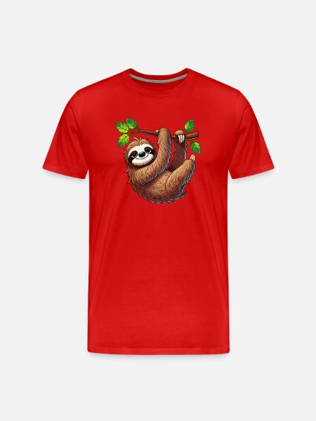 Sloth - Men's Premium Organic T-Shirt - red