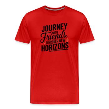 Journey with Friends adevnture texte de la citation de voyage - T-shirt bio Premium Homme - rouge - Devant - Damien (186cm)