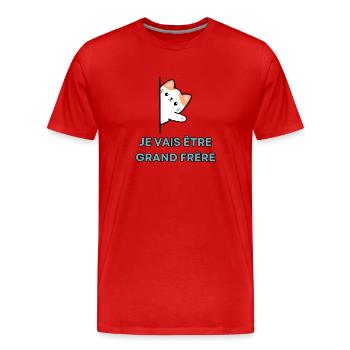 Ich werde großer Bruder sein - Bald großer Bruder - Männer Premium Bio T-Shirt - Rot - Vorne - Damien (186cm)