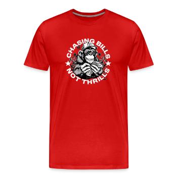 Money Ape White – EnrolDesign Exclusive - Männer Premium Bio T-Shirt - Rot - Vorne - Damien (186cm)