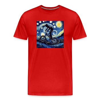 BMX Bike Bike van Gogh - T-shirt bio Premium Homme - rouge - Devant - Damien (186cm)