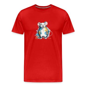Mouse - Men's Premium Organic T-Shirt - red - Front - Damien (186cm)
