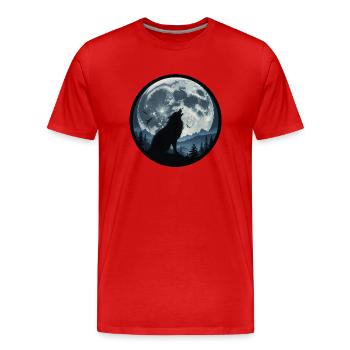 Howling Wolf 3458647 - Men's Premium Organic T-Shirt - red - Front - Damien (186cm)