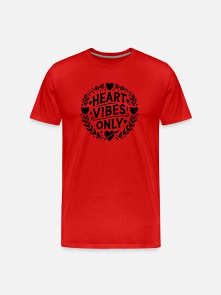 Heart Vibes Only - Men's Premium Organic T-Shirt - red