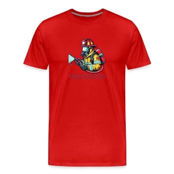 Pompier Pompier - T-shirt bio Premium Homme - rouge - Devant - Damien (186cm)