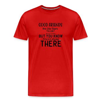 Good Friends Are Like Stars... - Men's Premium Organic T-Shirt - red - Front - Damien (186cm)