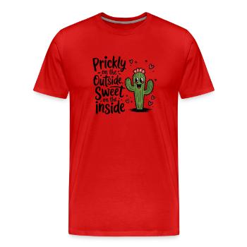 Cactus doux - T-shirt bio Premium Homme - rouge - Devant - Damien (186cm)