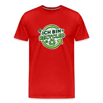 Ich bin Recycled - Männer Premium Bio T-Shirt - Rot - Vorne - Damien (186cm)