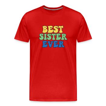 Beste Schwester - Männer Premium Bio T-Shirt - Rot - Vorne - Damien (186cm)