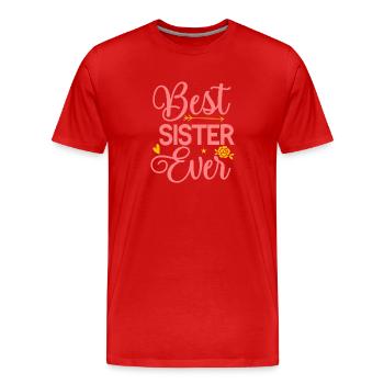 Beste Schwester - Männer Premium Bio T-Shirt - Rot - Vorne - Damien (186cm)