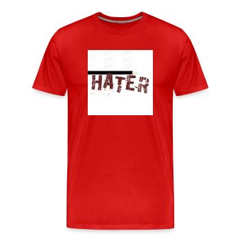 Hater - Men's Premium Organic T-Shirt - red - Front - Damien (186cm)