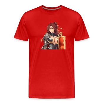 Chevalier d’anime chaud - T-shirt bio Premium Homme - rouge - Devant - Damien (186cm)