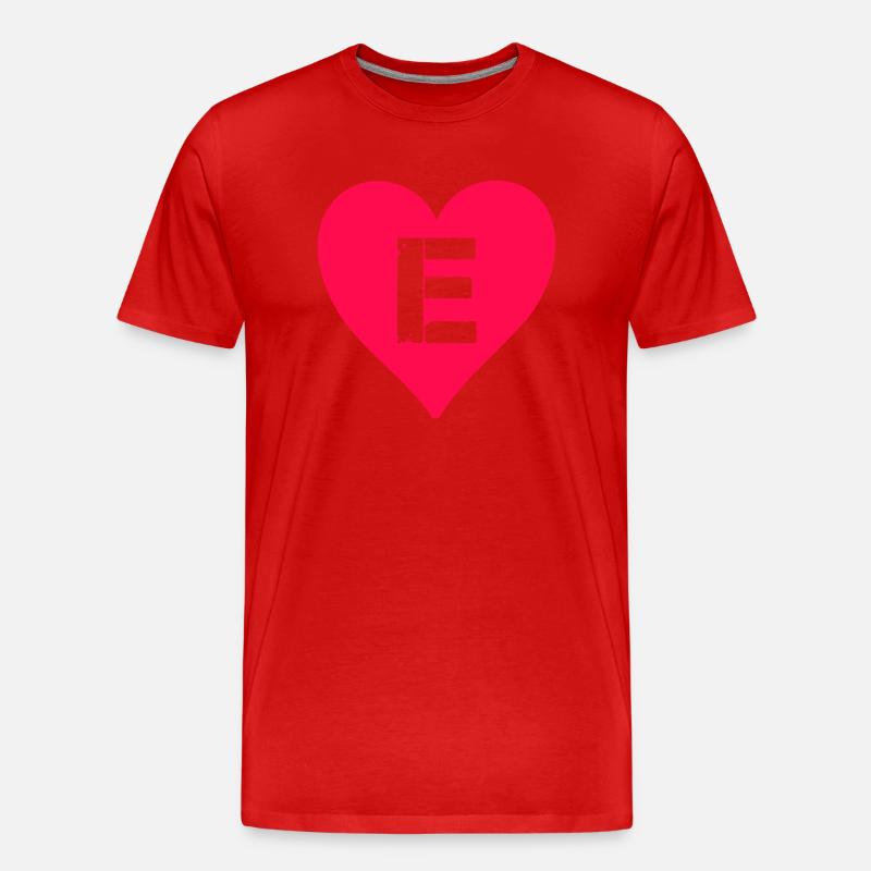 herz buchstabe e - Männer Premium Bio T-Shirt - Rot