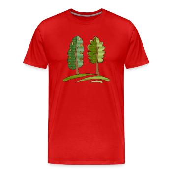 Arbre - T-shirt bio Premium Homme - rouge - Devant - Damien (186cm)