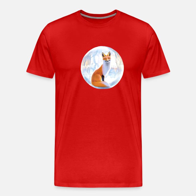 Winterfuchs. - Männer Premium Bio T-Shirt - Rot