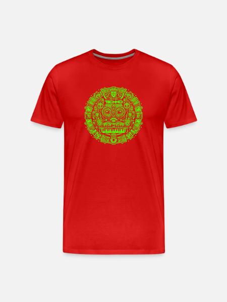 Techno Music Logo - Men's Premium Organic T-Shirt - red
