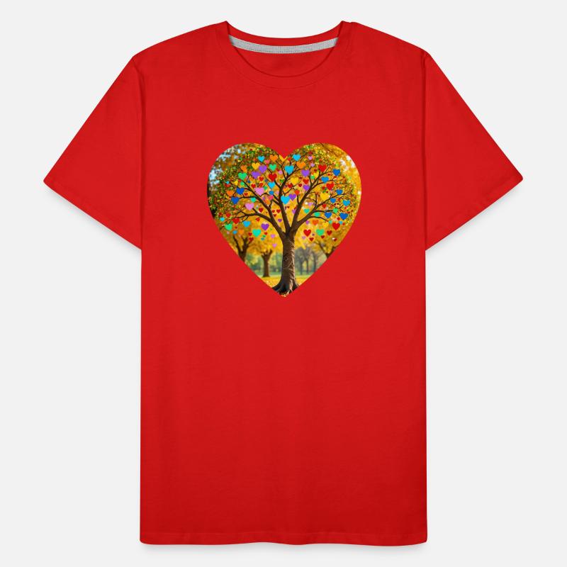 Baum mit Herzblättern Männer Premium Bio T-Shirt