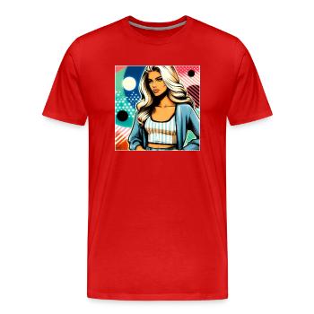 Elegante Geschäftsfrau - Männer Premium Bio T-Shirt - Rot - Vorne - Damien (186cm)