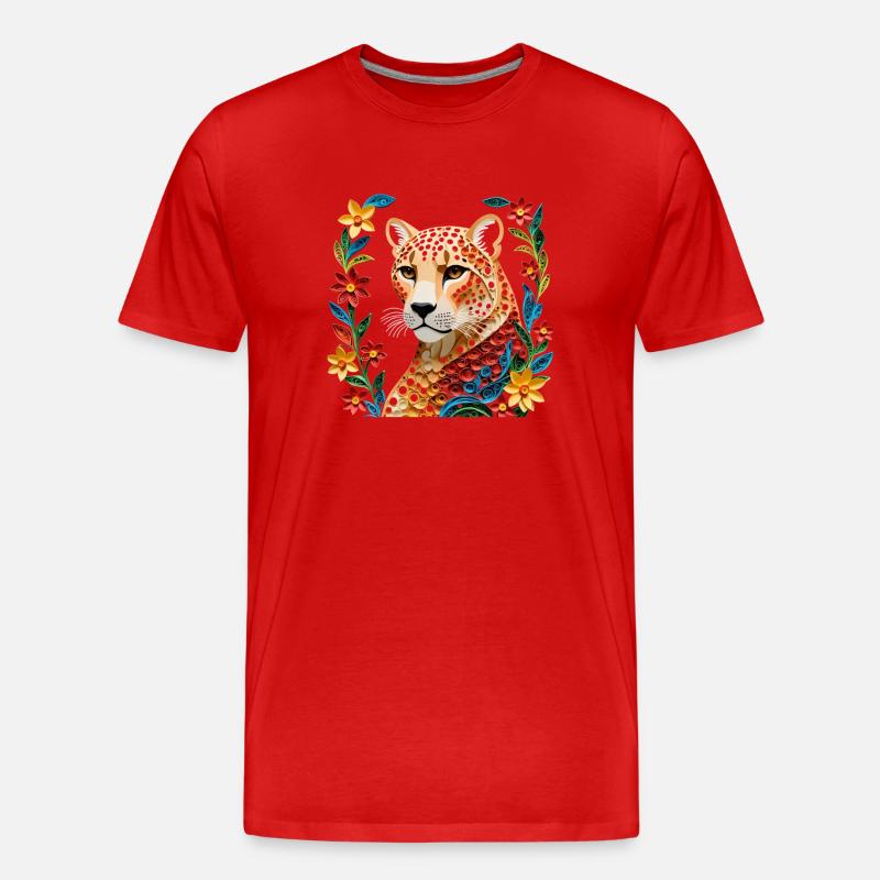 Tiger - Männer Premium Bio T-Shirt - Rot
