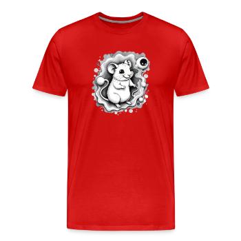 Hamster de l’espace - T-shirt bio Premium Homme - rouge - Devant - Damien (186cm)